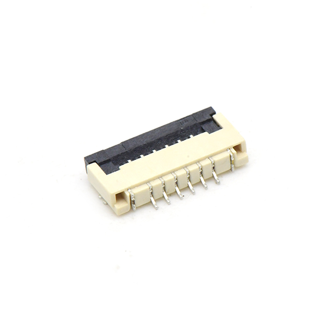 Pitch 1.00mm H2.0mm卧贴前掀盖下接触 FPC 06pin 本色 镀雾锡